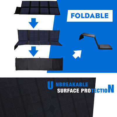 120w portabel panel surya lipat panel surya untuk kegiatan di luar ruangan