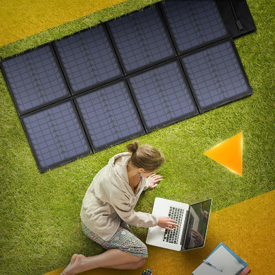 120w portabel panel surya lipat panel surya untuk kegiatan di luar ruangan